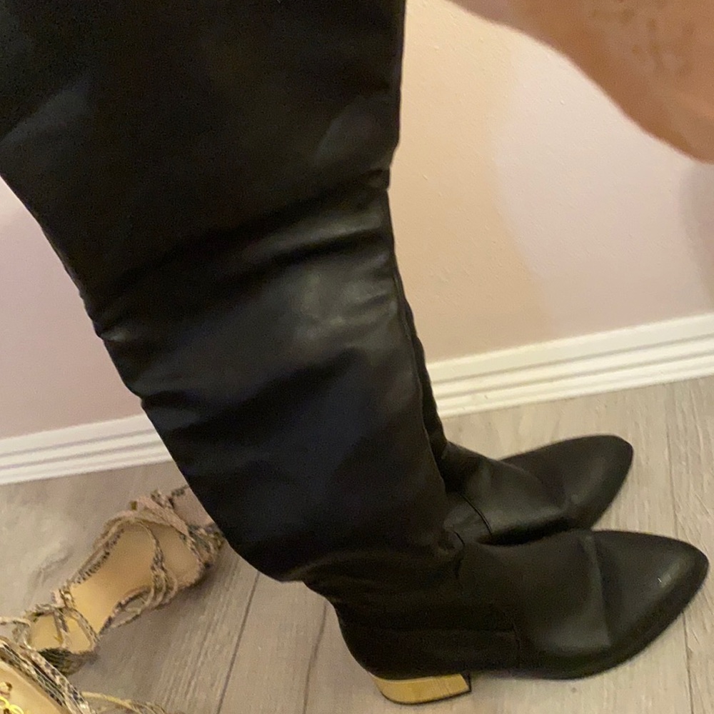Black knee high boots